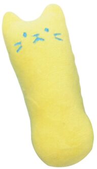 1Pcs Mooie Stijl Interactieve Fancy Kattenkruid Kat Kussen Speelgoed Tanden Slijpen Klauwen Voor Huisdieren Grappig Speelgoed geel