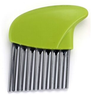 1Pcs Multifunctionele rvs wave chopper Aardappelen tomaten uien Manual home wave cutter Keuken helper Groen