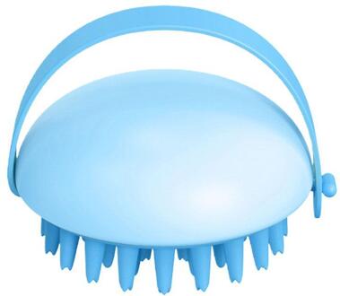 1Pcs Multifunctionele Siliconen Massage Brush Kop Lichaam Hoofdhuid Massage Borstel Kam Haar Schoonmaken Kam Head Massager Scalp Exfoliator Blauw