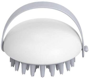 1Pcs Multifunctionele Siliconen Massage Brush Kop Lichaam Hoofdhuid Massage Borstel Kam Haar Schoonmaken Kam Head Massager Scalp Exfoliator wit