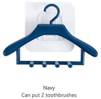 1Pcs Muur Gemonteerde Tandenborstelhouder Stand Wc Scheerapparaat Organizer Kids Tandenborstel Opbergrek Badkamer Accessoires Haak blauw