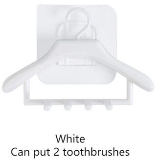 1Pcs Muur Gemonteerde Tandenborstelhouder Stand Wc Scheerapparaat Organizer Kids Tandenborstel Opbergrek Badkamer Accessoires Haak wit