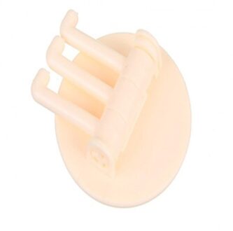 1Pcs Naadloze Pasta 3 Tak Roterende Haak Keuken Badkamer Muur Haak Thuis Vlakte Haak Nail-Gratis Kleverige Haak Beige
