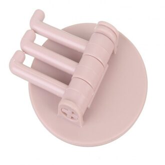 1Pcs Naadloze Pasta 3 Tak Roterende Haak Keuken Badkamer Muur Haak Thuis Vlakte Haak Nail-Gratis Kleverige Haak roze