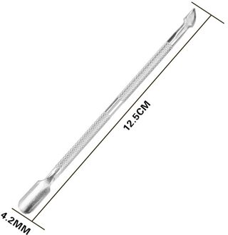 1Pcs Nail Art Gereedschap Rvs Cuticle Pusher Dubbele Kop Lepel Remover Gereedschap Voor Manicure Nail Art Care Pusher