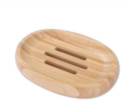 1Pcs Natuurlijke Bamboe Zeepkist Hout Zeepbakje Houder Badkamer Zeepbakje Plaat Opbergrek Badkamer Accessoires 02