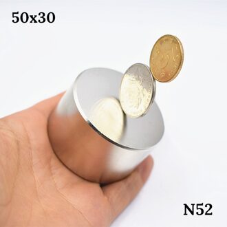 1pcs Neodymium magneet 50x30mm super strong ronde Zeldzame Aarde NdFeb sterkste permanente krachtige magnetische D50 * 30mm Nikkel N52