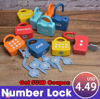 1PCS Number Lock Key Match Educational Toys For Children Math Count Montessori Materials Kindergarten Teaching Aids Learning Toy