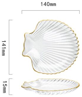 1Pcs Ocean Glazen Plaat Fruitschaal Huishouden Snoep Plaat Zeester Shell Plaat Droog Fruitschaal Dessert Plaat Slakom gerechten 2