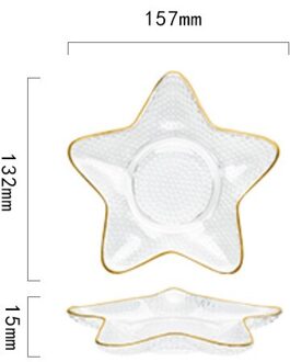 1Pcs Ocean Glazen Plaat Fruitschaal Huishouden Snoep Plaat Zeester Shell Plaat Droog Fruitschaal Dessert Plaat Slakom gerechten