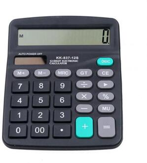 1Pcs Office Commerciële Rekenmachine Berekenen Tool Batterij Aangedreven 12 Cijferige Elektronische Rekenmachine Draagbare