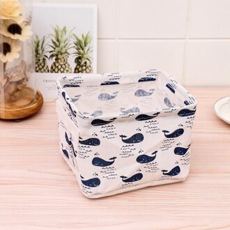 1Pcs Opvouwbare Desktop Opslag Mand Diversen Opbergdoos Ondergoed Cosmetische Organizer Sieraden Sjaal Sokken Opslag Mand Zakken whale 1stk