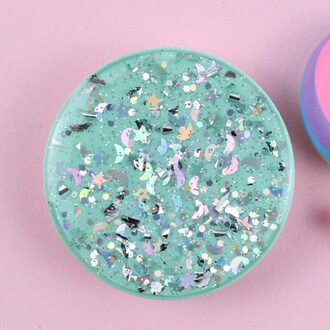 1Pcs Opvouwbare Kickstand Telefoon Mount Cirkel Glad Epoxy Multifunctionele Air Standhouder En Grip Voor Alle Tablets En Telefoons groen