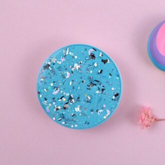 1Pcs Opvouwbare Kickstand Telefoon Mount Cirkel Glad Epoxy Multifunctionele Air Standhouder En Grip Voor Alle Tablets En Telefoons saffier