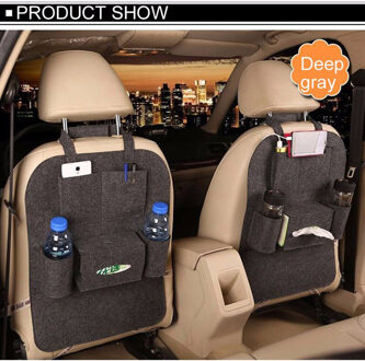 1PCS Organizer Autostoel Autostoel Opknoping Zakken Seat Bag Gehumaniseerd Opbergtas Vilt Covers Achterbank Zakken diep grijs