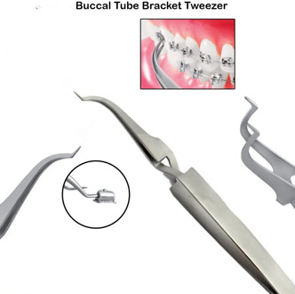 1Pcs Ortho Bracket Tweezer Buccal Tubes Placing Direct Bond Brackets Reverse Action