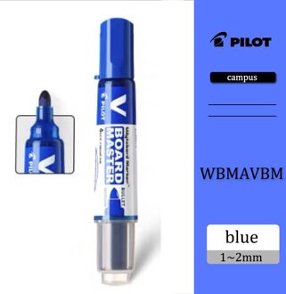 1Pcs Pilot Rechte Vloeibare Uitwisbare Whiteboard Marker WBMAVBM-M Grote Capaciteit Vervangbare Inkt Voor Soepele Schrijven blauw