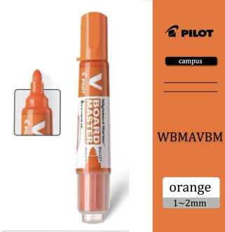 1Pcs Pilot Rechte Vloeibare Uitwisbare Whiteboard Marker WBMAVBM-M Grote Capaciteit Vervangbare Inkt Voor Soepele Schrijven oranje