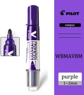 1Pcs Pilot Rechte Vloeibare Uitwisbare Whiteboard Marker WBMAVBM-M Grote Capaciteit Vervangbare Inkt Voor Soepele Schrijven paars