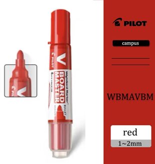 1Pcs Pilot Rechte Vloeibare Uitwisbare Whiteboard Marker WBMAVBM-M Grote Capaciteit Vervangbare Inkt Voor Soepele Schrijven rood