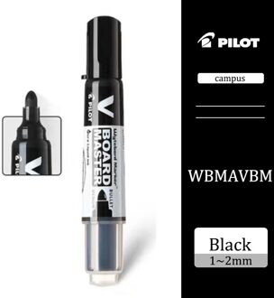 1Pcs Pilot Rechte Vloeibare Uitwisbare Whiteboard Marker WBMAVBM-M Grote Capaciteit Vervangbare Inkt Voor Soepele Schrijven zwart