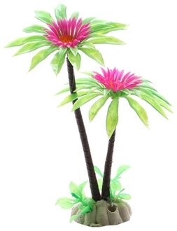 1Pcs Plastic Aquatic Plant Vivid Plastic Aquarium Plant Kunstmatige Aquarium Plant Simulatie Waterplanten Coconut Tree Decor B