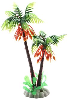 1Pcs Plastic Aquatic Plant Vivid Plastic Aquarium Plant Kunstmatige Aquarium Plant Simulatie Waterplanten Coconut Tree Decor