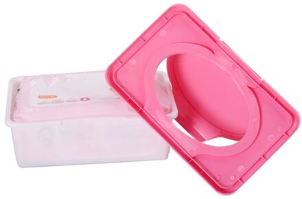 1Pcs Plastic Droog Nat Tissue Box Case Babydoekjes Druk Pop-Up Thuis Tissue Houder Accessoires Roze blauwe Kleuren