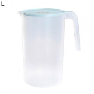 1Pcs Plastic Koud Water Fles Handvat Pitcher Grote Capaciteit Te Schoon Plastic Persen Pitcher Voor Water Sap Container blauw 2500ml
