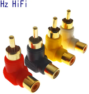 1PCS Plating Gold 90 Degree Elbow RCA Right Angle Connector Plug Adapters Male To Female Audio Adapter