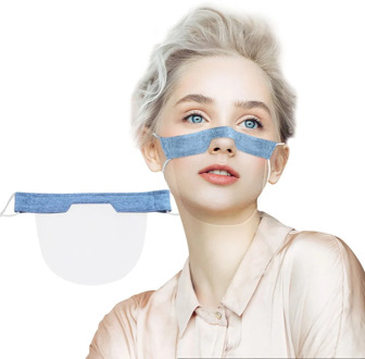 1pcs Popular Adult Unisex Face Shield Mask Asthma Person Comfortable Washable Reusable Masque Transparent Visual Mouth Masks