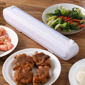 1PCS Portable Food Wrap Cutter Foil Cling Wrap Cutter Dispenser Plastic Sharp Cutter Storage Holder Kitchen Accessories Gadgets nee plastic wrap