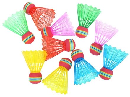 1Pcs Professionele Badminton Shuttles Regenboog Kleurrijke Oefening Training Ballen Outdoor Sport Badminton Shuttle Nylon