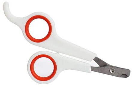 1Pcs Professionele Pet Nail Schaar Kleine Dieren Nail Claw Grooming Schaar Clippers Voor Hond Nagelknipper Kat Accessoires wit rood
