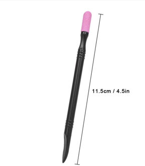 1Pcs Quartz Nail Cuticle Remover Dode Huid Pusher Trimmer Manicure Slijpen Rods Nail Art Bestanden Accessoires zwart 02
