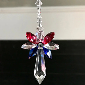 1PCS Rainbow Guardian Angel Crystal Suncatcher For Home Car Decor Hanging Crystal Glass Decoration Window Ornament