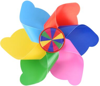 1Pcs Rainbow Kleur Kinderen Fiets Stuur Bloem Pinwheel Windmolen Decoratie Voor Kids Fiets Scooter Windmolen Speelgoed kort