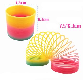 1Pcs Regenboog Cirkel Grappige Magical Speelgoed Vroege Educatief Folding Plastic Spring Coil Big Size Antistress Hand Vaardigheid 7.5cm B