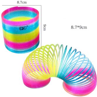 1Pcs Regenboog Cirkel Grappige Magical Speelgoed Vroege Educatief Folding Plastic Spring Coil Big Size Antistress Hand Vaardigheid 8.7cm A