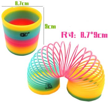 1Pcs Regenboog Cirkel Grappige Magical Speelgoed Vroege Educatief Folding Plastic Spring Coil Big Size Antistress Hand Vaardigheid 8.7cm B