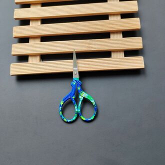 1Pcs Retro Borduurwerk Schaar Handwerk Craft Vintage Cross Europese Stof Schaar Stitch Diy Naaien Kleermaker Cutter groen bloem