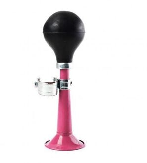 1Pcs Retro Fietsbel Fiets Stuur Loud Air Horn Bell Alarm Squeeze Rubber Lamp Licht Metalen Mtb Fiets Hoorn waarschuwing Tool Roze