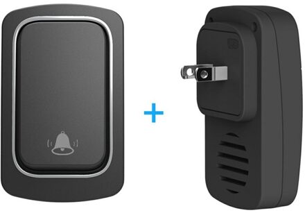 1Pcs Ring Deurbel Draadloze Deurbel Batterij-Gratis Waterdichte Self-Powered Deurbel Thuis Draadloze Elektrische Bel zwart / VS