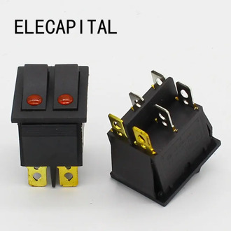 1PCS Rocker switch belt cat-eye switch two gang switch double switch