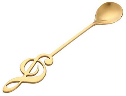 1Pcs Roestvrij Stalen Lepel Koffie Lepel Vorm Muziek Thema Thee Roeren Lepel Kleine Ijs Dessert Lepel Creatieve Servies 02