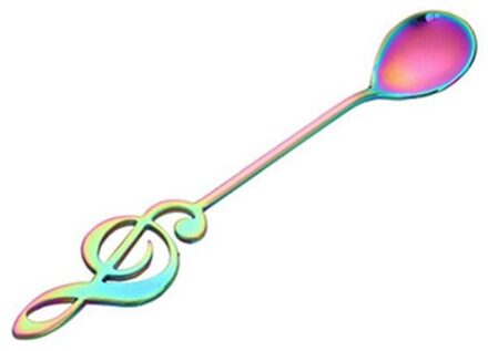 1Pcs Roestvrij Stalen Lepel Koffie Lepel Vorm Muziek Thema Thee Roeren Lepel Kleine Ijs Dessert Lepel Creatieve Servies 07