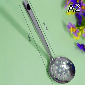 1Pcs Roestvrij Stalen Lepel + Vergiet Pot Lange Steel Lepels Bestek Soep Drinken Gereedschap Keuken Gadget A2
