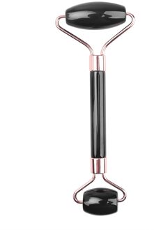 1Pcs Roller Massager Gezicht Natuurlijke Hars Afslanken Lift Gezichtsmassage Gereedschap Voor Kin Hals Huid Massage Schoonheidsverzorging zwart