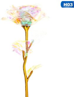 1Pcs Romantische Kleurrijke Led Fairy Rose Kunstmatige Rose Bloemen Voor Vriendinnen Valentijnsdag Wedding Party Home Decor H03-nee licht