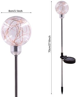 1Pcs Ronde Led Solar Light Waterdicht Zonlicht Power Lamp Outdoor Path Yard Gazon Bal Licht Voor Tuin Binnenplaats Decoratie #5